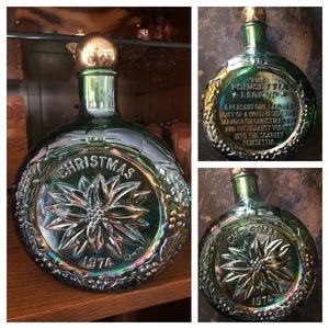 Vintage Wheaton Carnival Glass Bottle Poinsettia